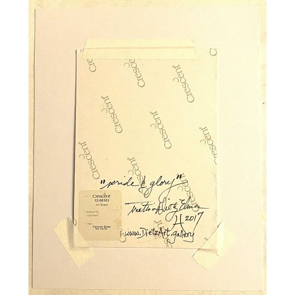 Original Art “Pride & Glory” Artwork Mixed Media Painting Frame Ready 8”x10” - Picture 6 of 6